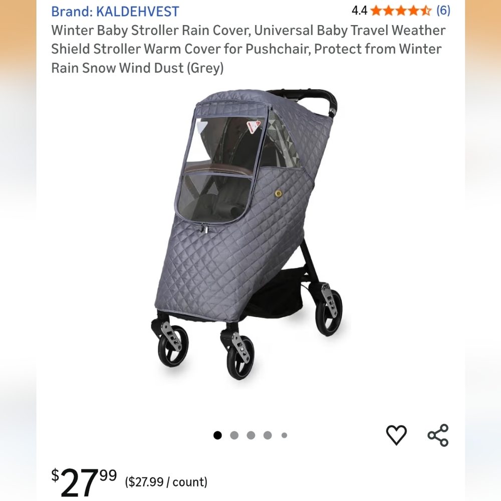 Gray Stroller Weather Cover
